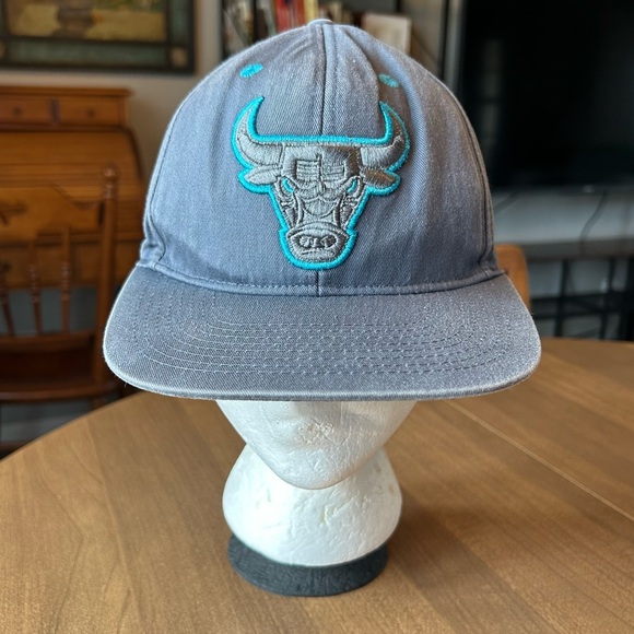 NBA Other - NBA Chicago Bulls Adult Gray and Teal Blue Embroidered SnapBack Baseball Cap